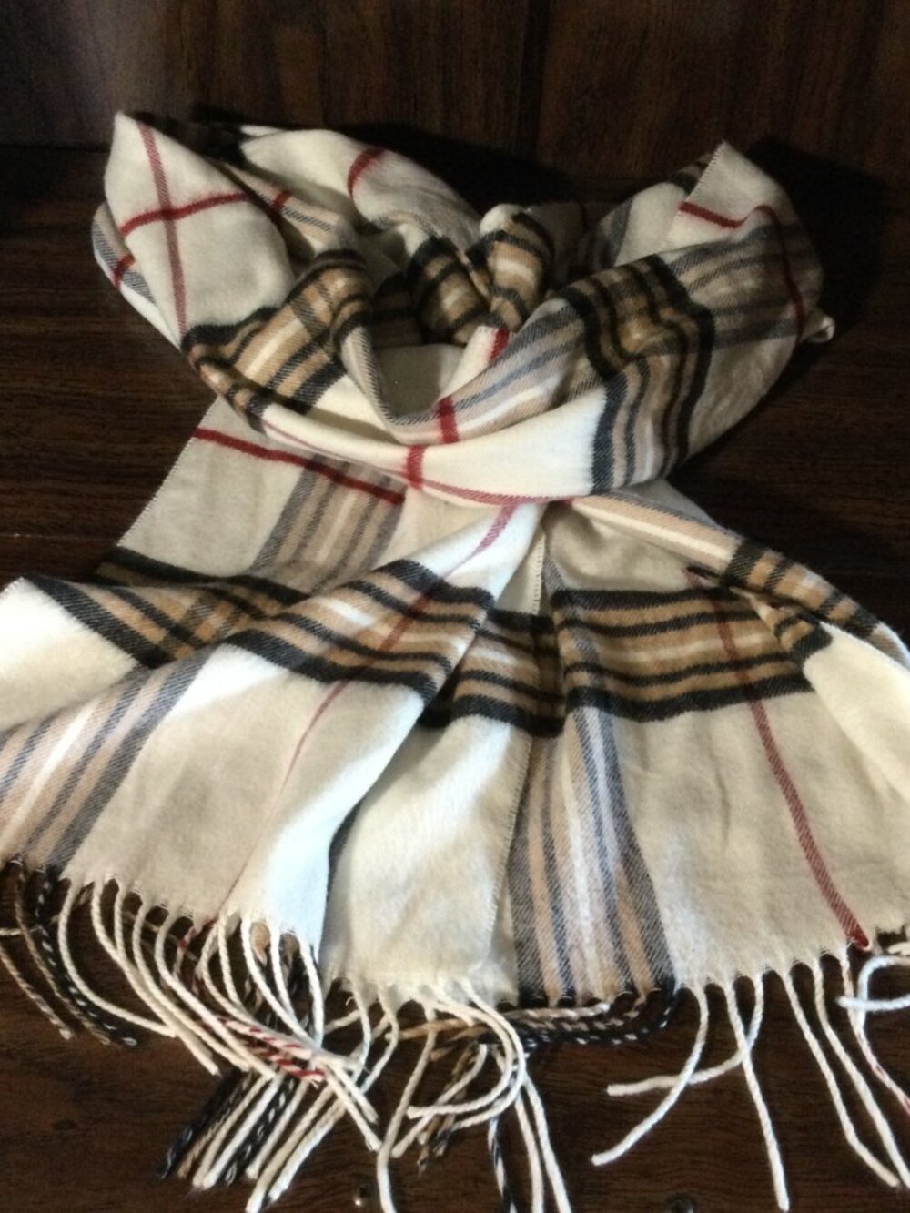 Vintage Lord & Taylor classic tartan-style plaid rectangle scarf OS Mens/Womens